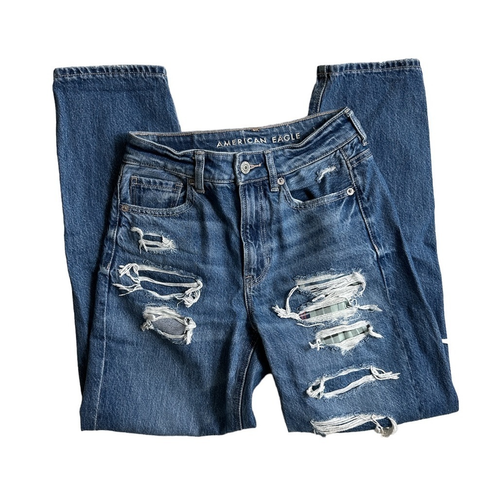 American Eagle | American Eagle Mom Straight Jeans Distressed